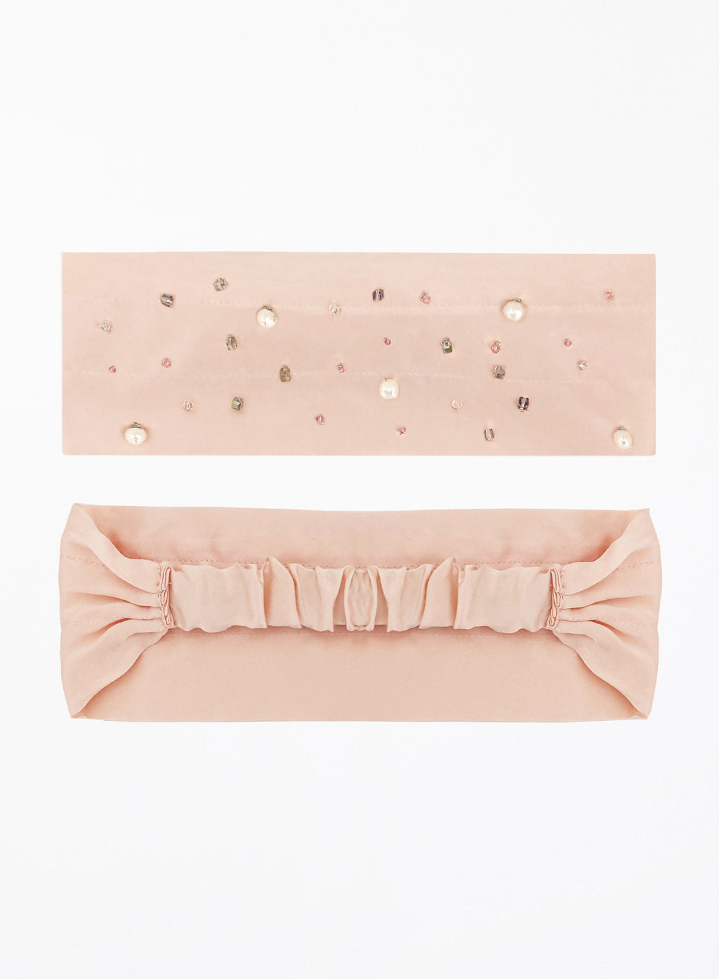 Pink Embellished Silk Headwrap Headband