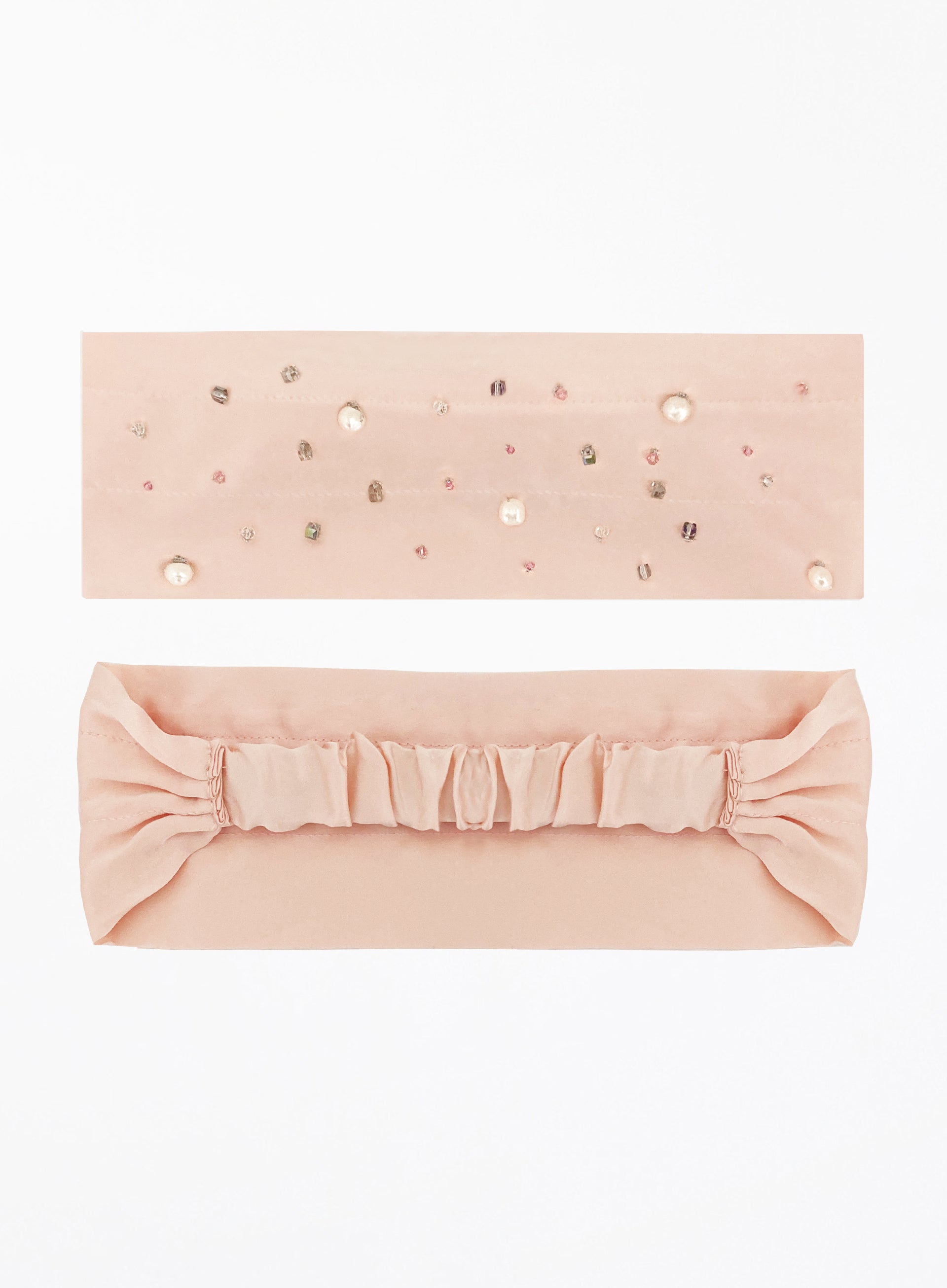 Pink Embellished Silk Headwrap Headband