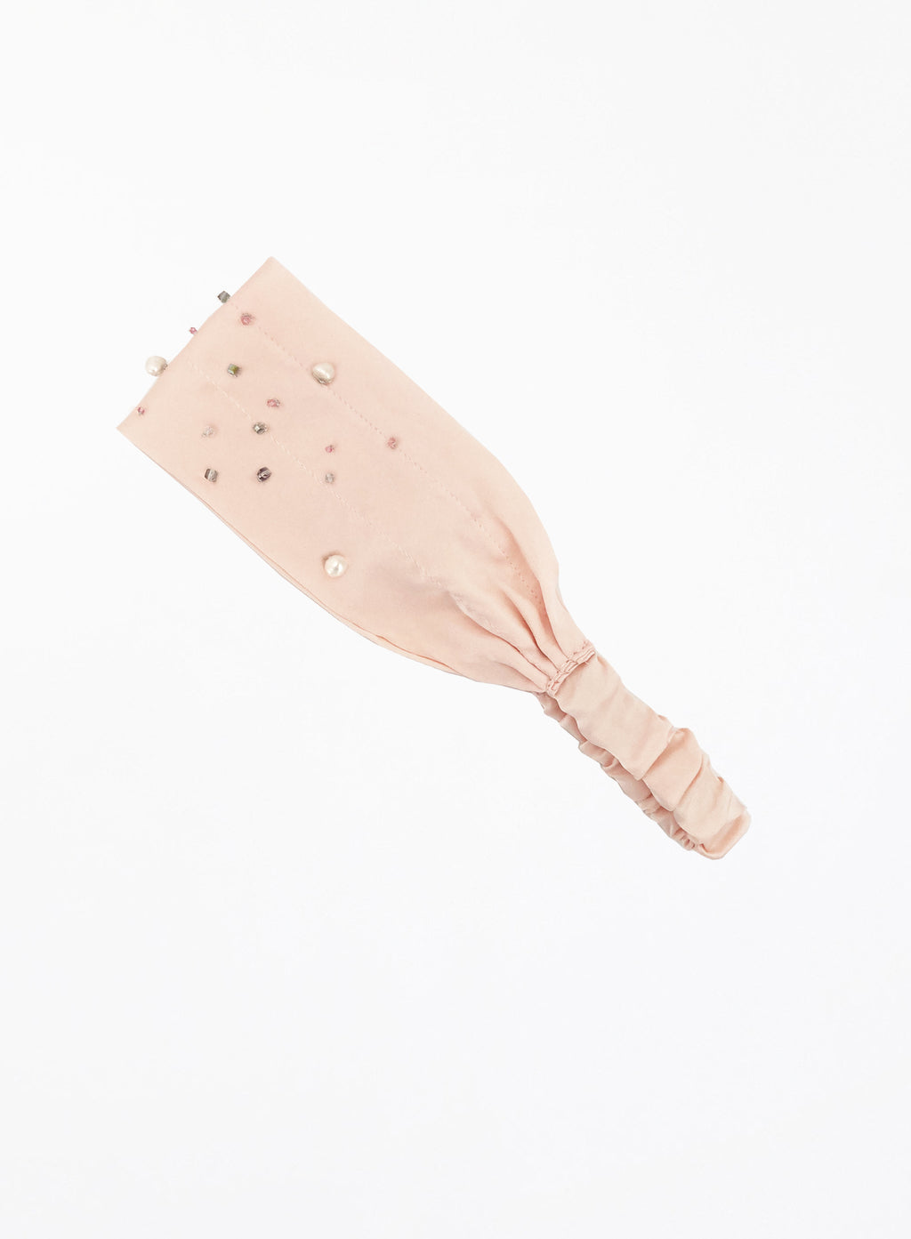 Pink Embellished Silk Headwrap Headband