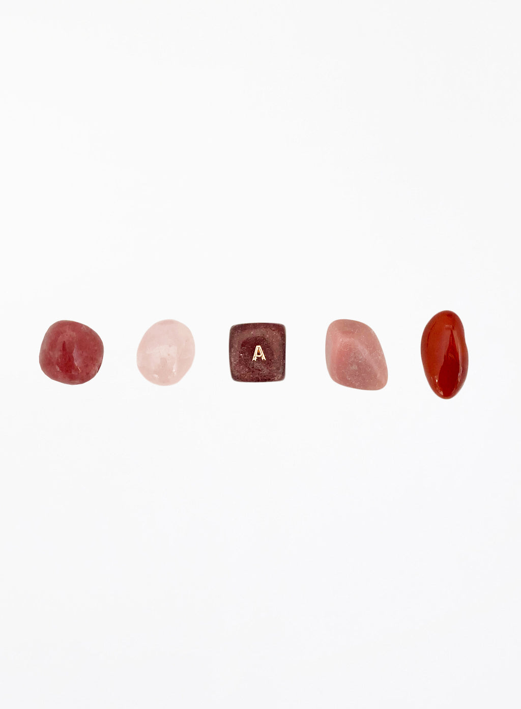Rose Quartz Strawberry Quartz Strawberry Quartz Tumbled Pink Opal stone Carnelian Crystal Set