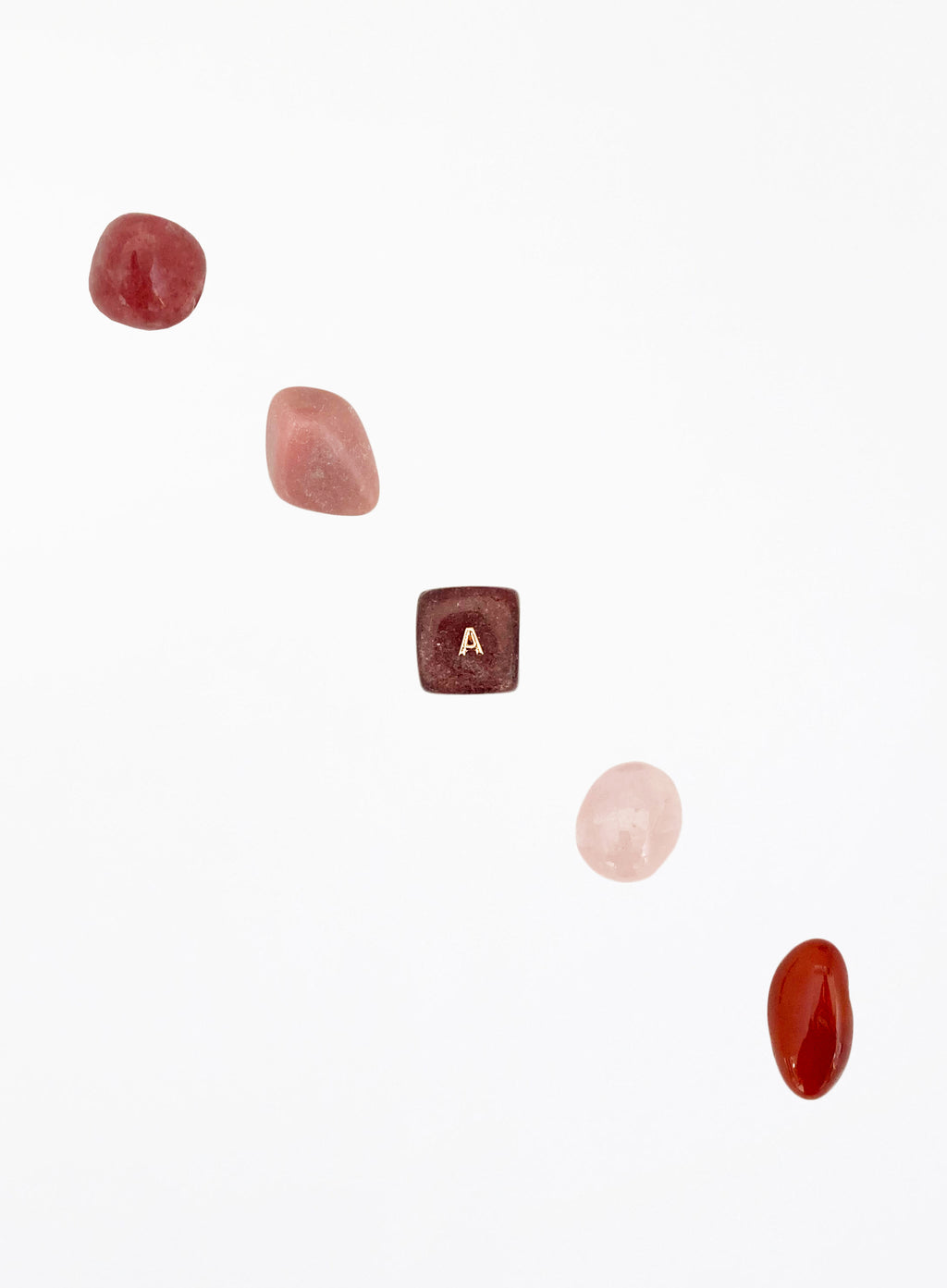 Rose Quartz Strawberry Quartz Strawberry Quartz Tumbled Pink Opal stone Carnelian Crystal Set