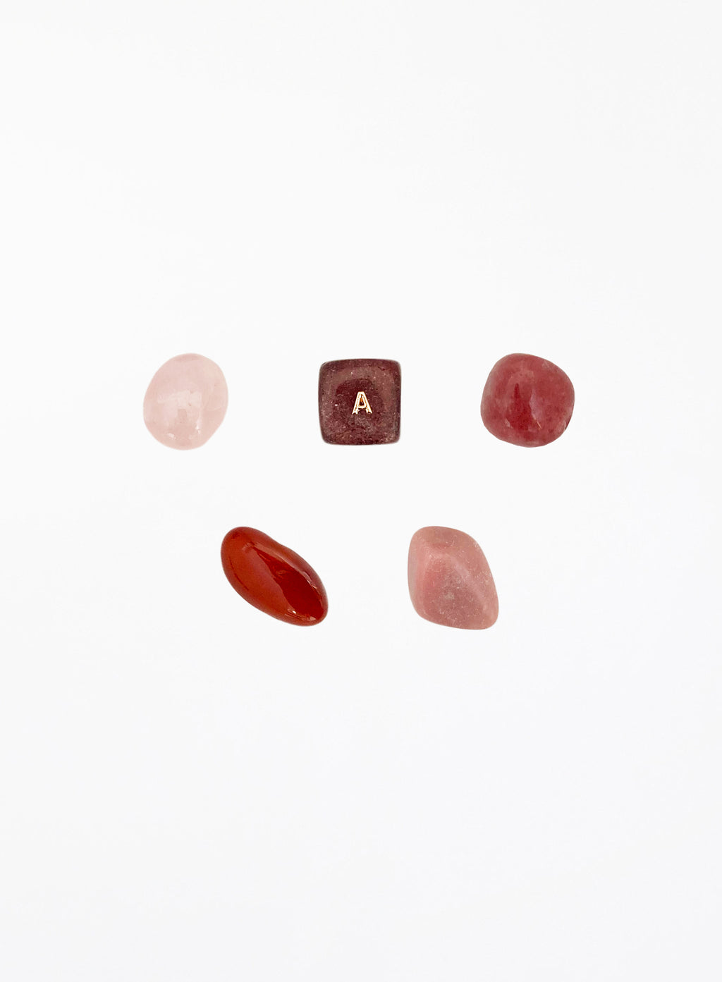 Rose Quartz Strawberry Quartz Strawberry Quartz Tumbled Pink Opal stone Carnelian Crystal Set