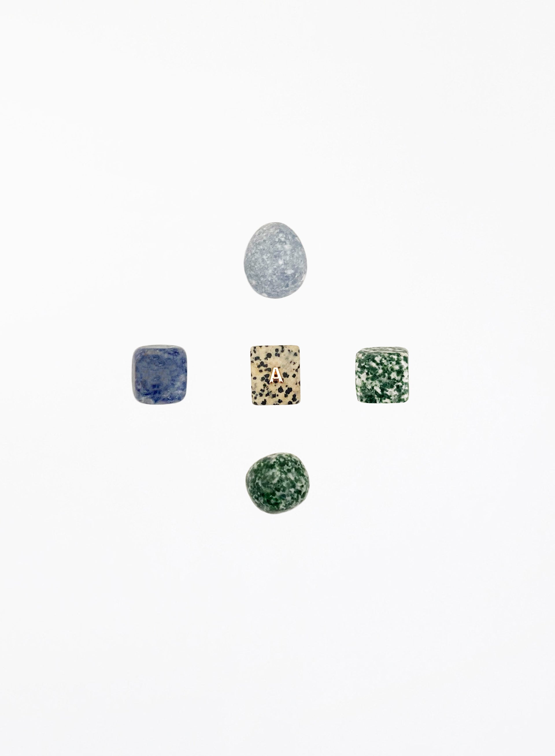 Dalmatian Jasper Green Jasper Blue Jasper Jadeite Stone Angelite Crystal Set