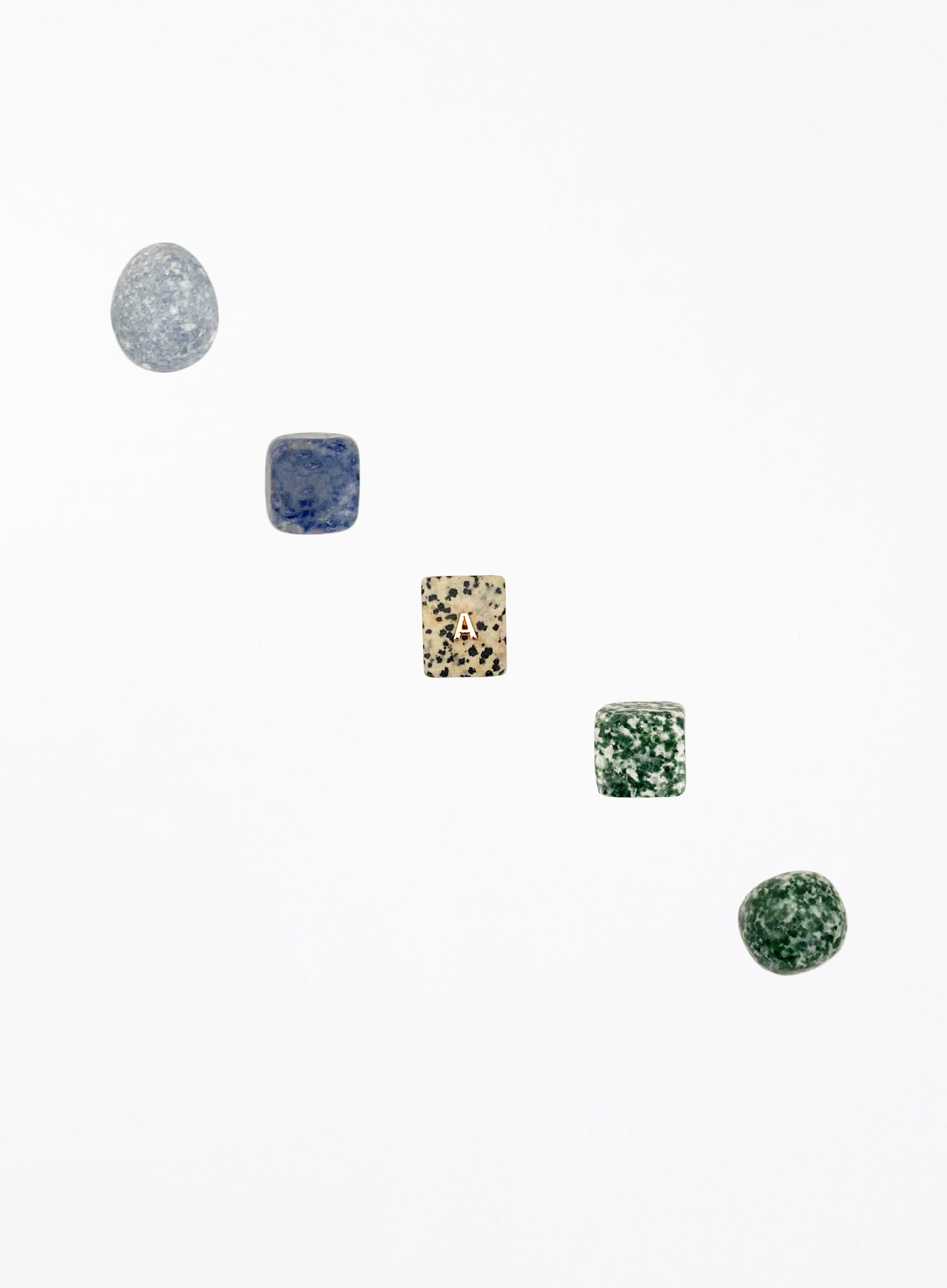Dalmatian Jasper Green Jasper Blue Jasper Jadeite Stone Angelite Crystal Set