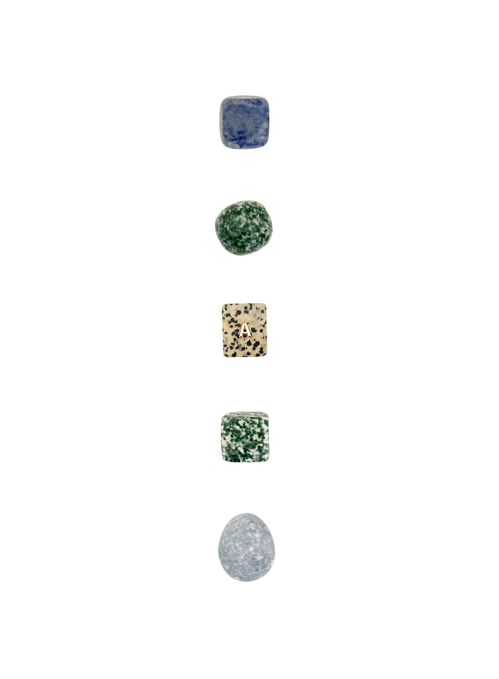 Dalmatian Jasper Green Jasper Blue Jasper Jadeite Stone Angelite Crystal Set