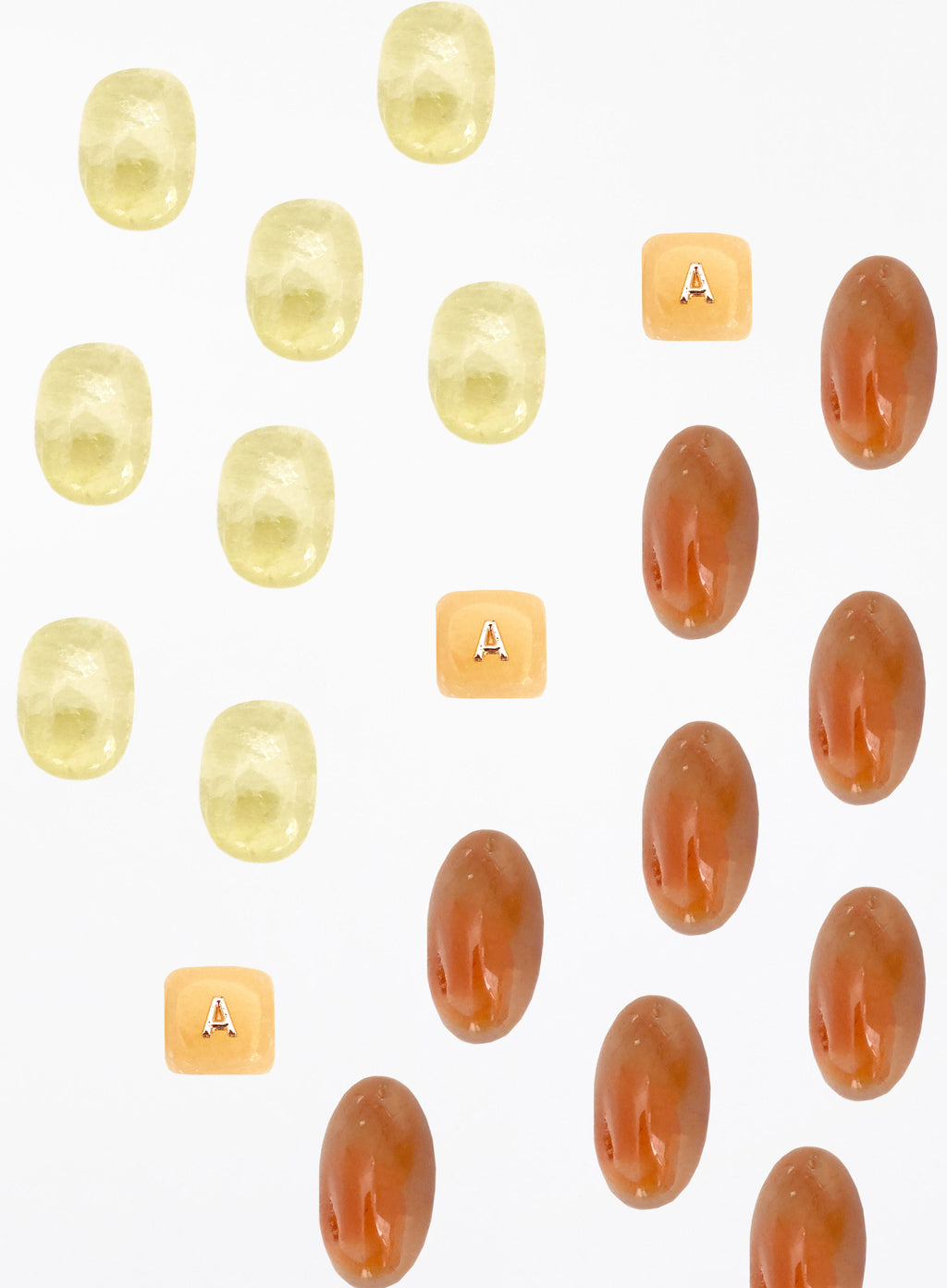 Citrine Carnelian Yellow Calcite Crystal Set
