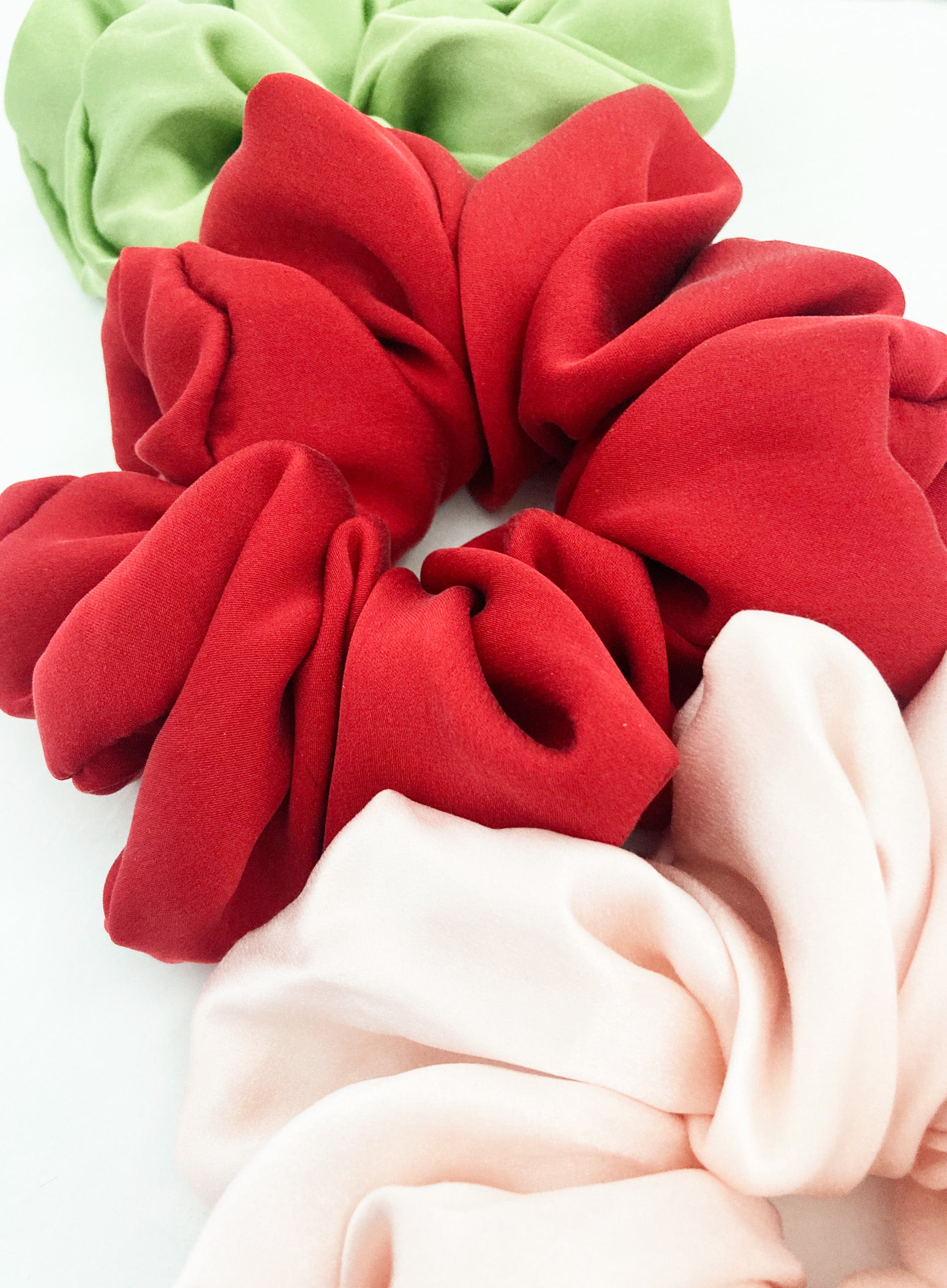 Red Oversized Silk Scrunchie