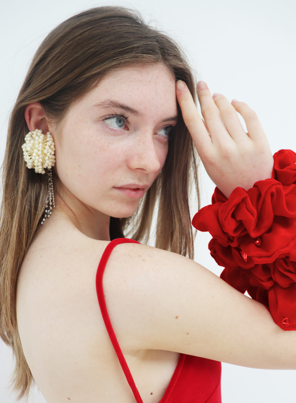 Red Oversized Silk Scrunchie