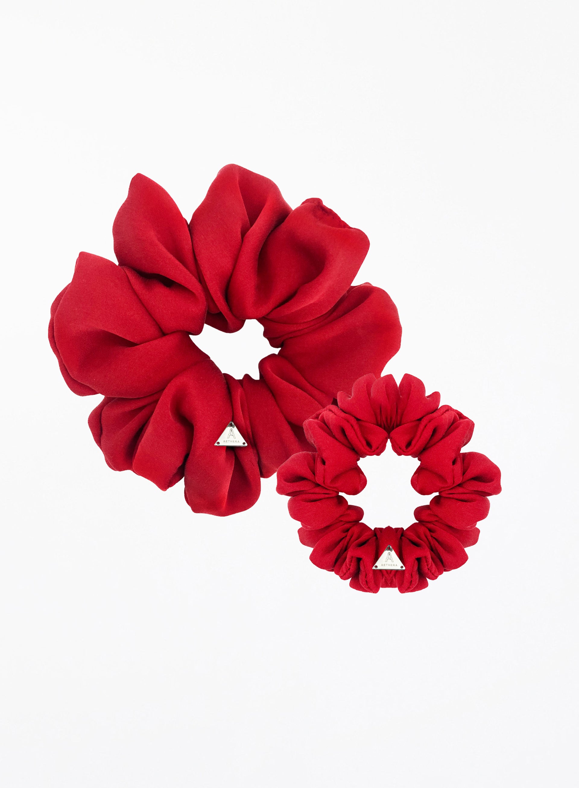 Red Silk Scrunchie Set