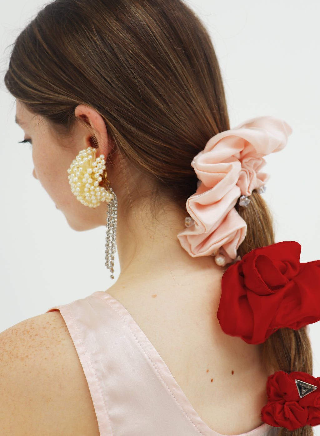 Red Silk Scrunchie Set