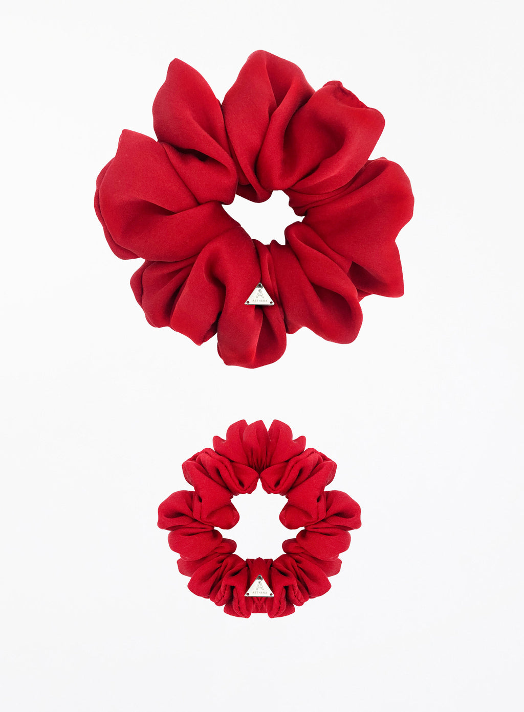 Red Silk Scrunchie Set