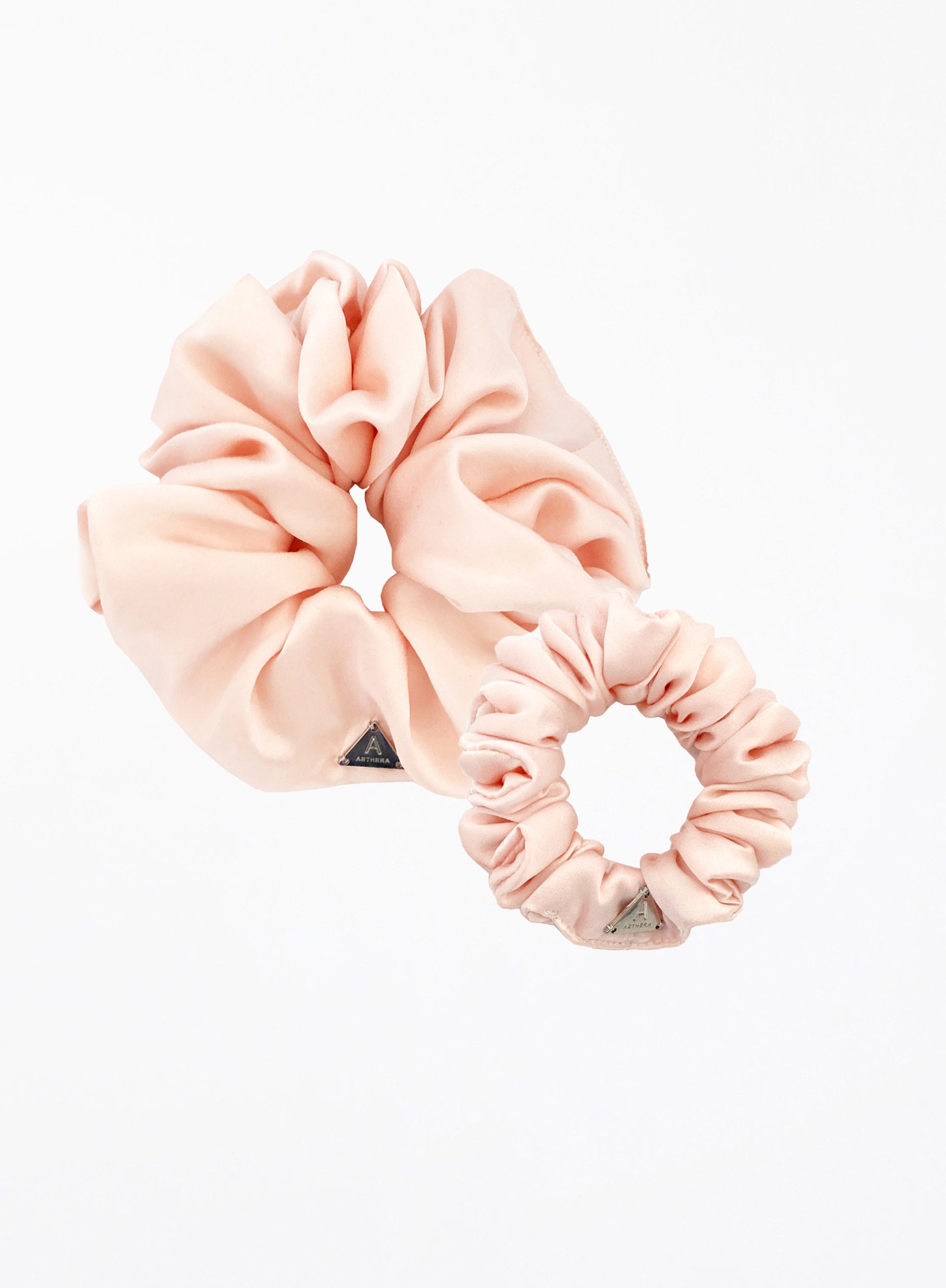 Pink Silk Scrunchie Set