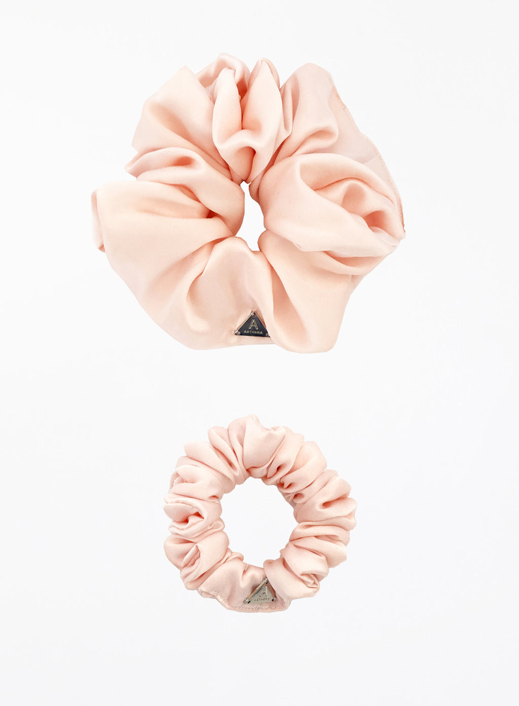 Pink Silk Scrunchie Set