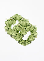Green Embellished Silk Scrunchie Set