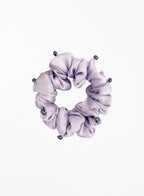 Purple Embellished Silk Scrunchie Set