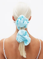 Blue Oversized Silk Scrunchie 
