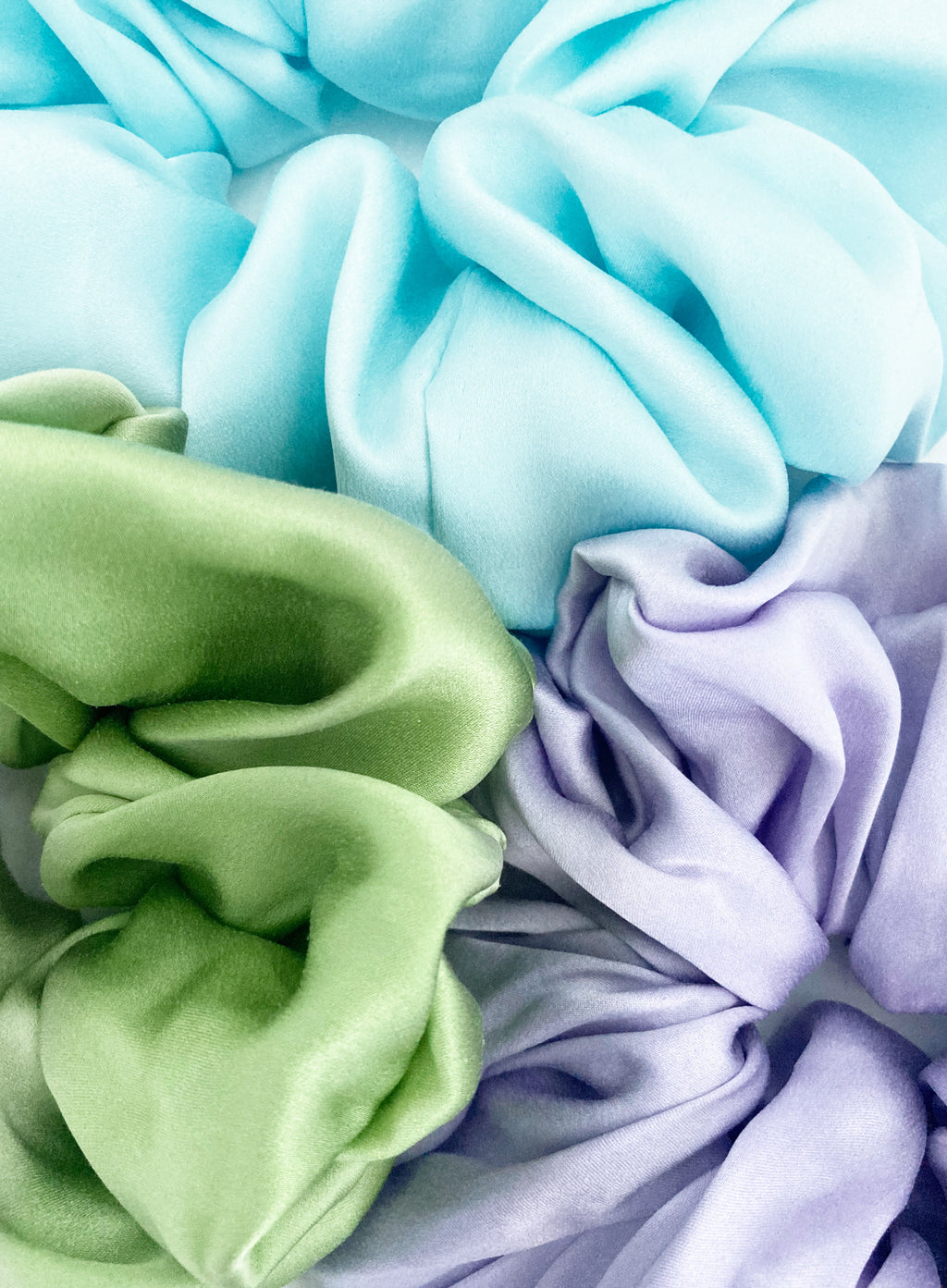 Blue Oversized Silk Scrunchie 