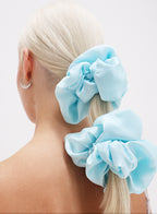 Blue Oversized Silk Scrunchie 