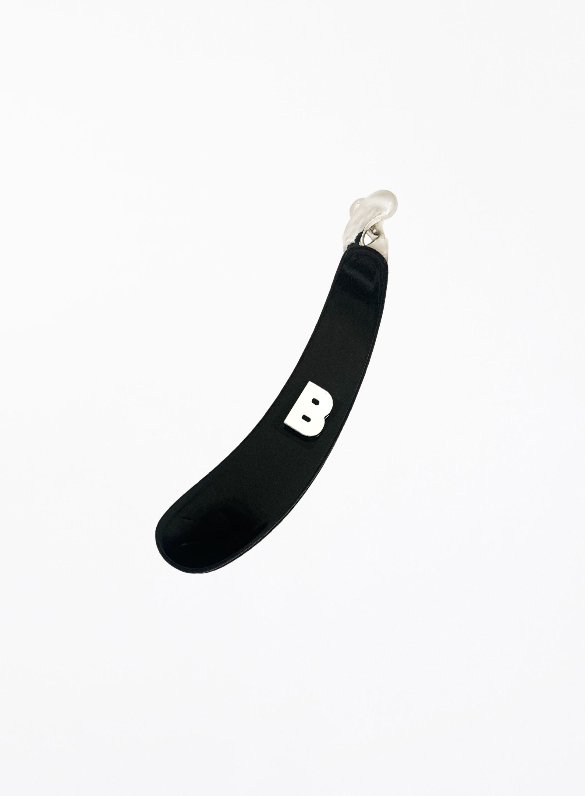 Initial B Acetate Banana Clip Black