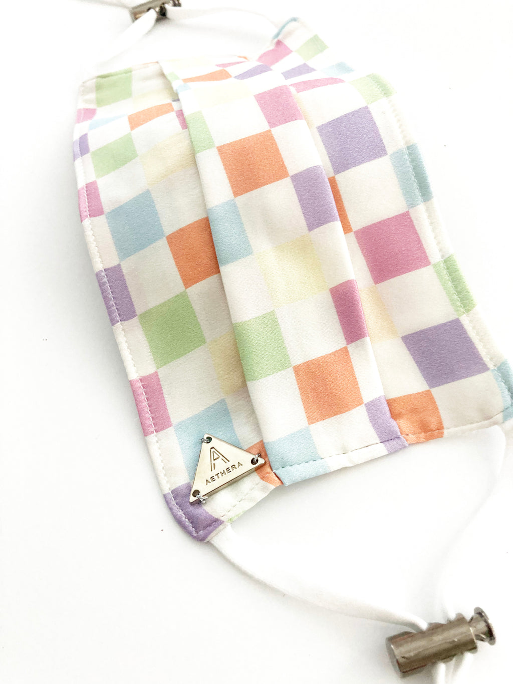 Checked Silk Facemask