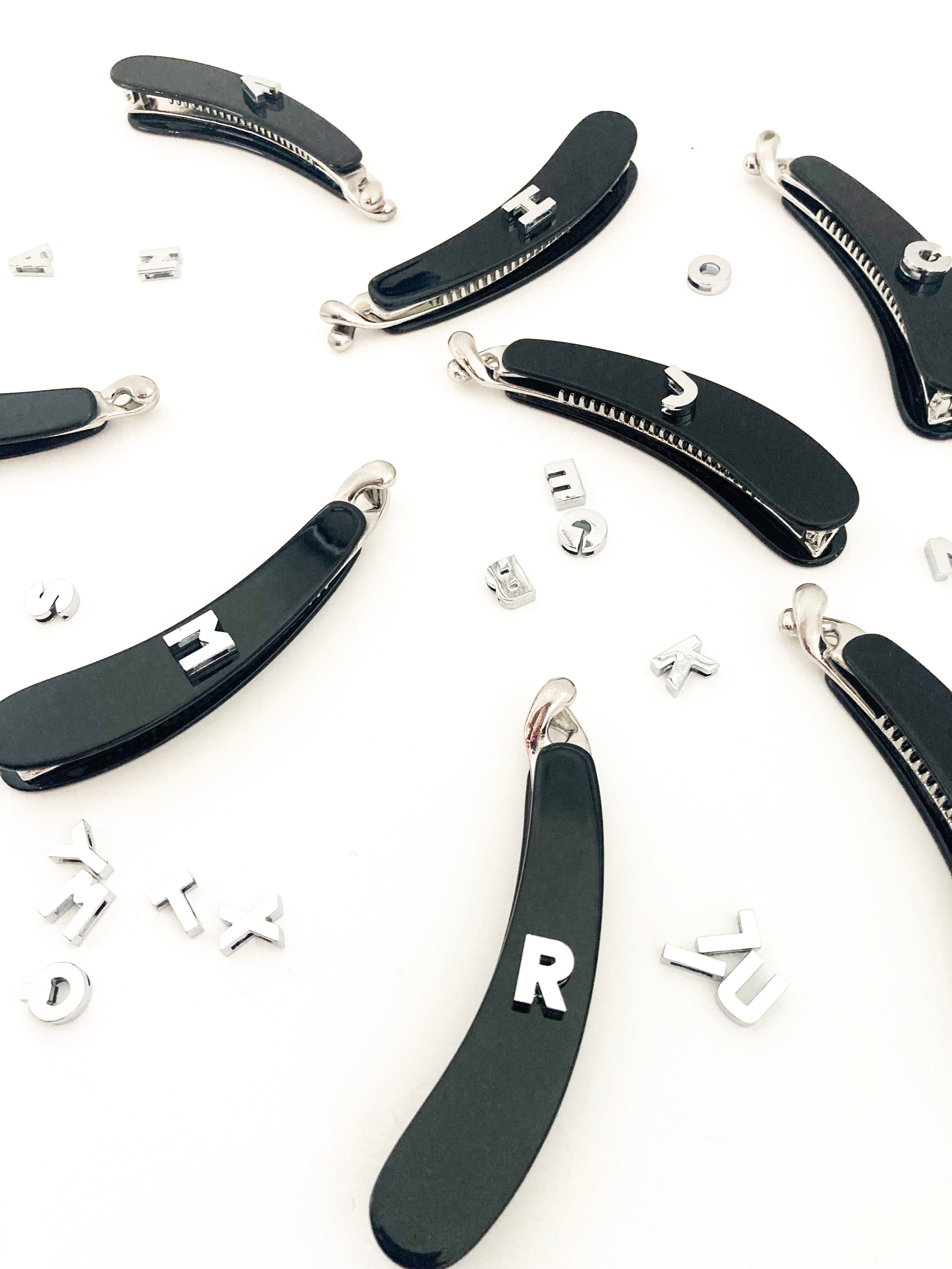 Initial Acetate Banana Clip Black