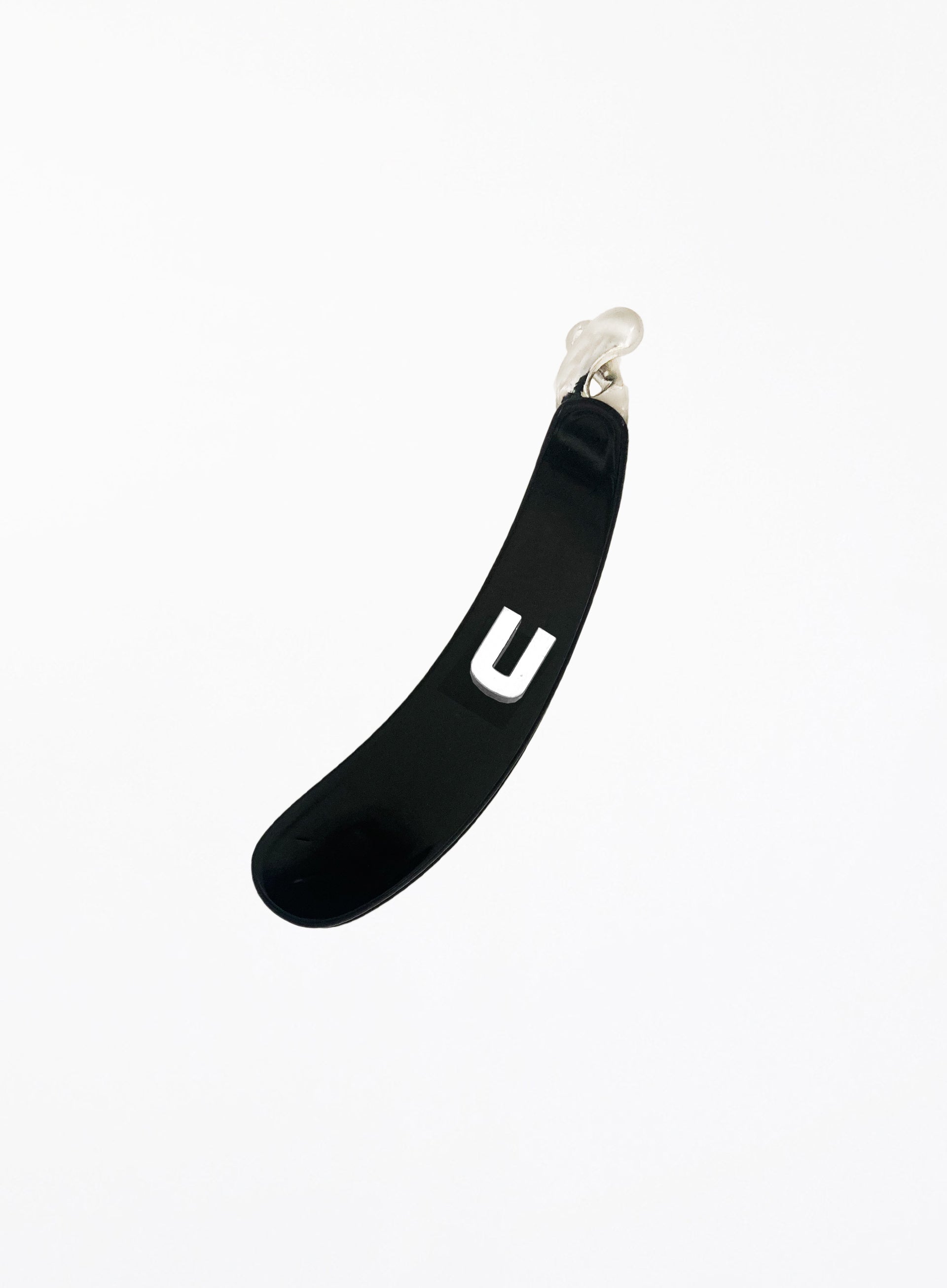 Initial U Acetate Banana Clip Black