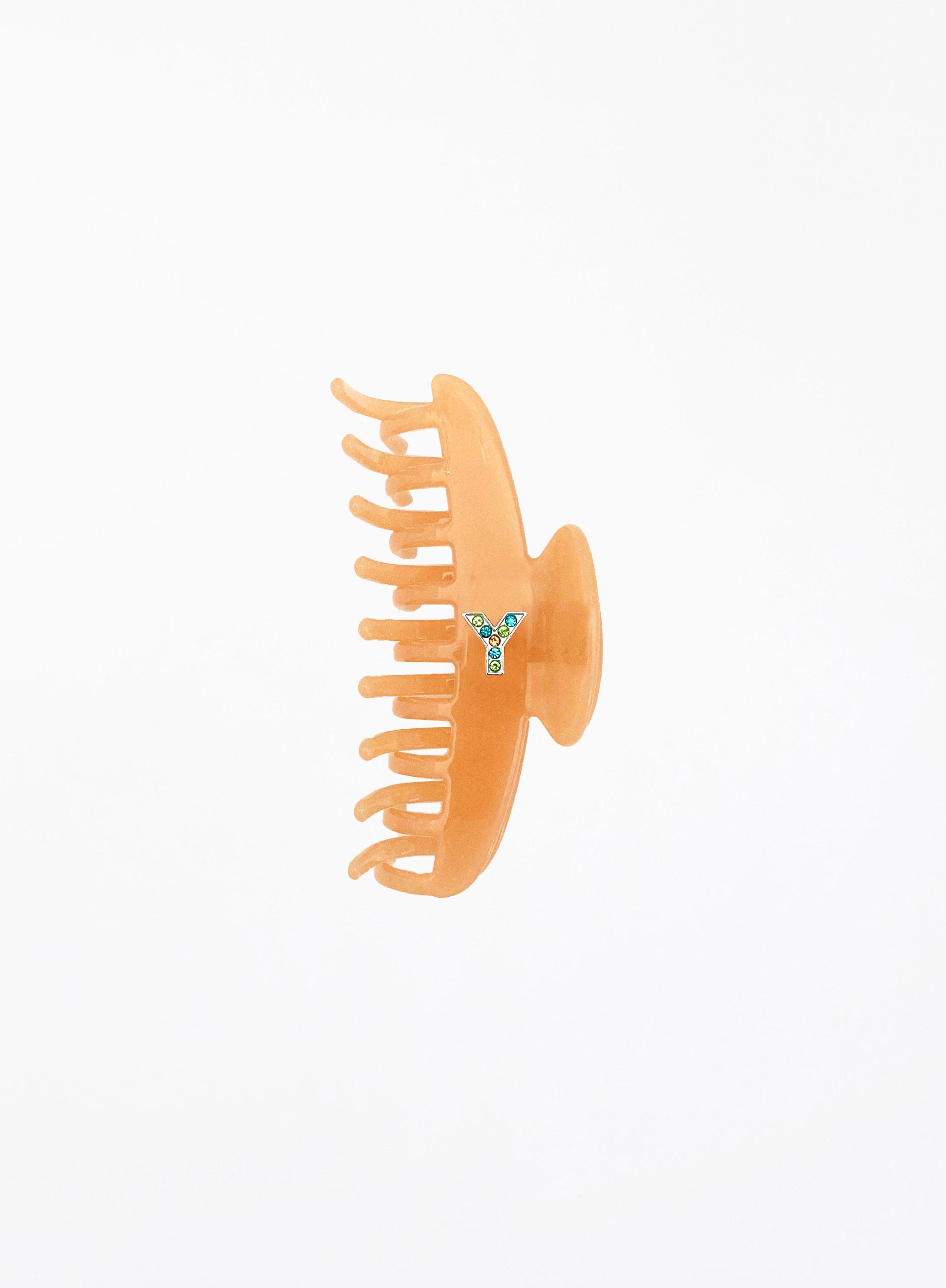 Initial Y Acetate Hairclaw Peach