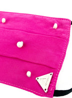 Nacre Cultured Pearl Silk Facemask - Fuchsia