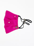 Nacre Cultured Pearl Silk Facemask - Fuchsia