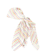 Striped Silk Square Scarf