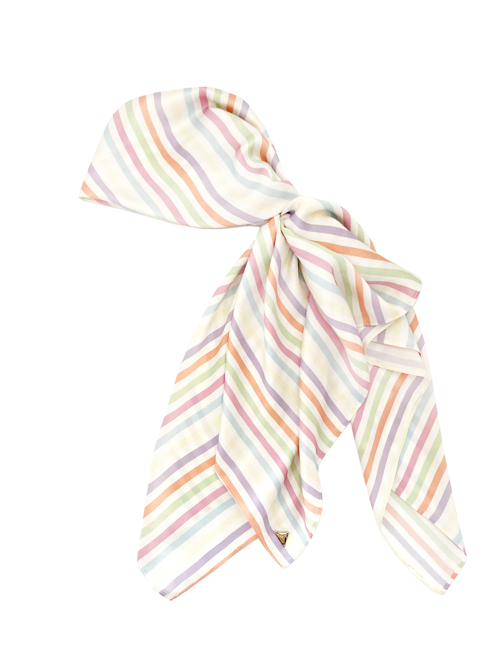 Striped Silk Square Scarf