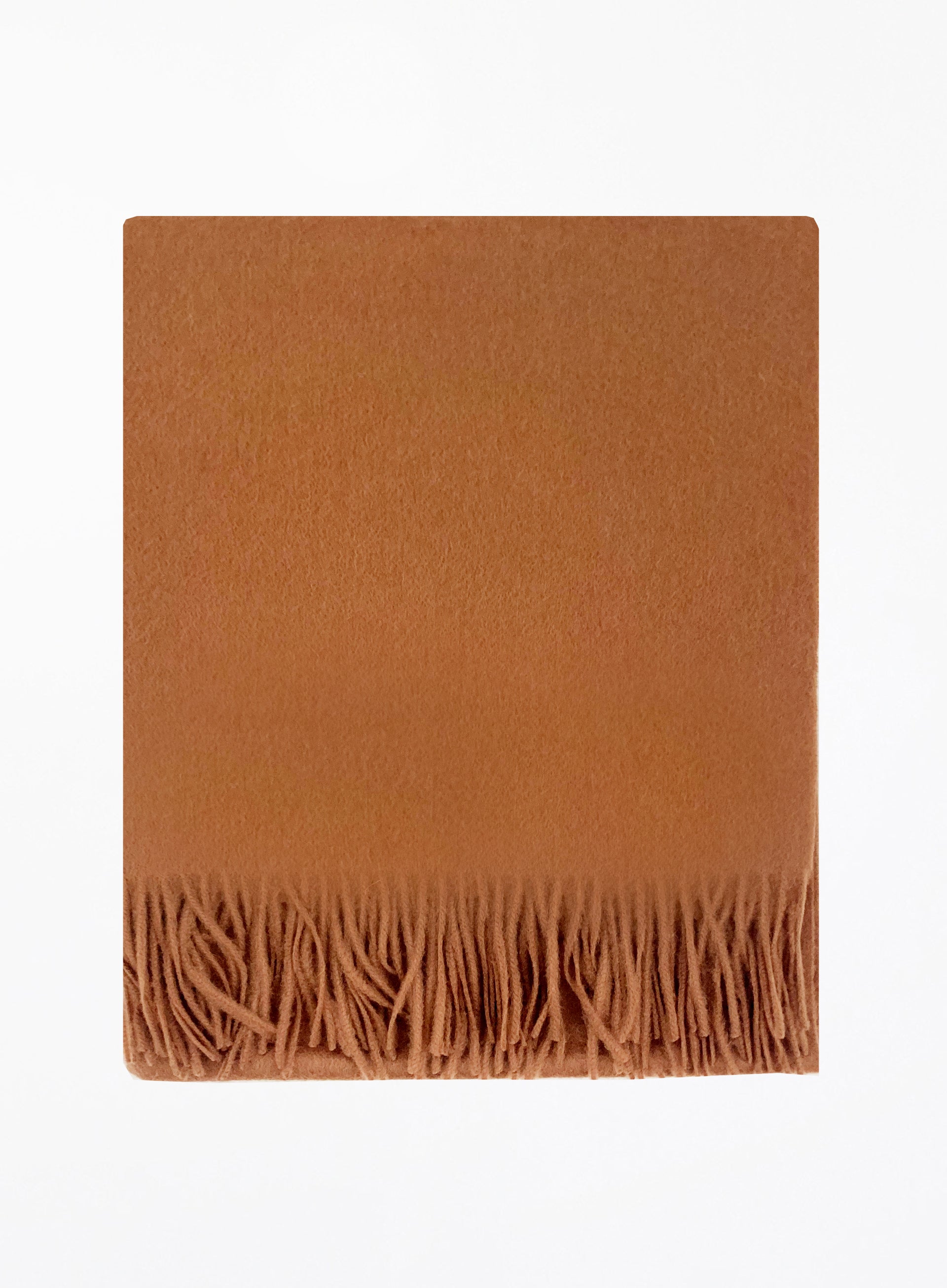 Brown Fringed Cashmere Scarf