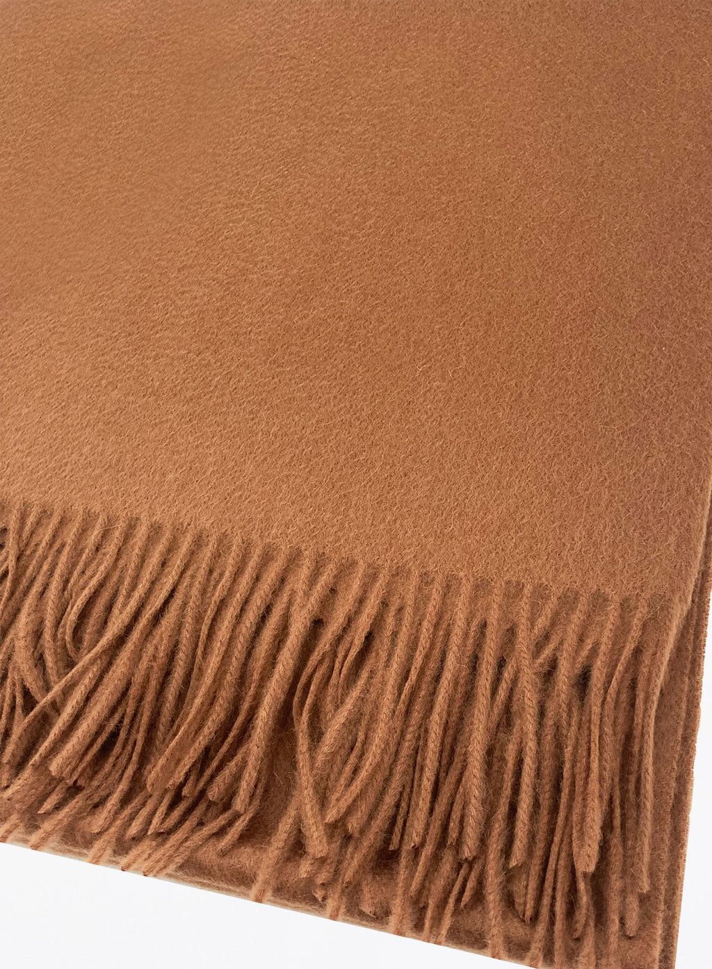 Brown Fringed Cashmere Scarf