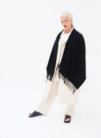 Helena Cashmere Shawl - Black with Custom Monogram