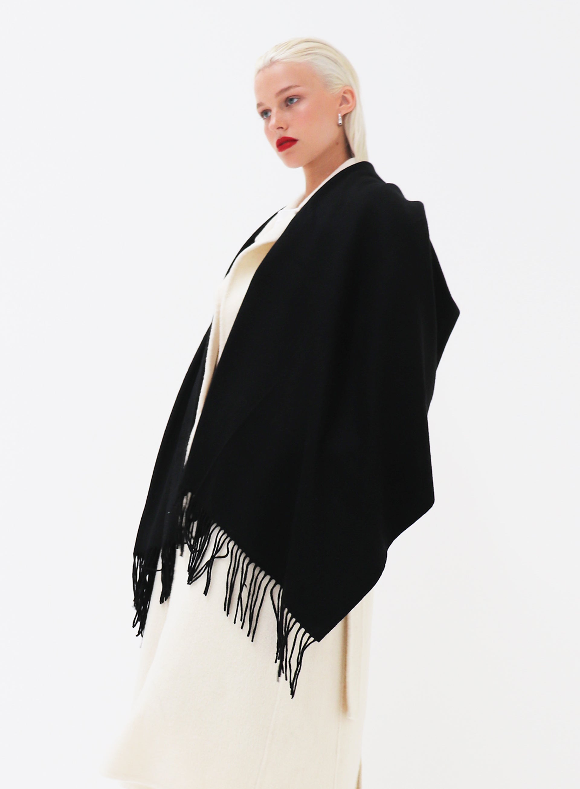 Helena Cashmere Shawl - Black with Custom Monogram