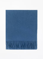 Blue Fringed Wool Lambswool Scarf