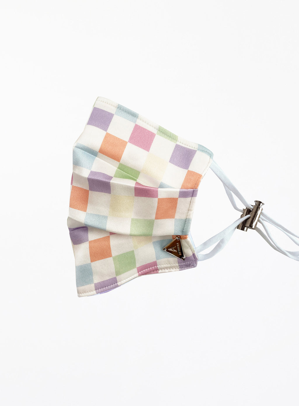 Checked Silk Facemask