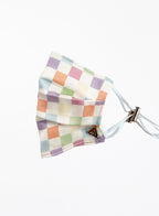 Checked Silk Facemask