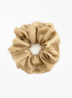 Beige Oversized Silk Scrunchie