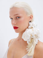 Pearls Embellished Oversized Silk Scrunchie