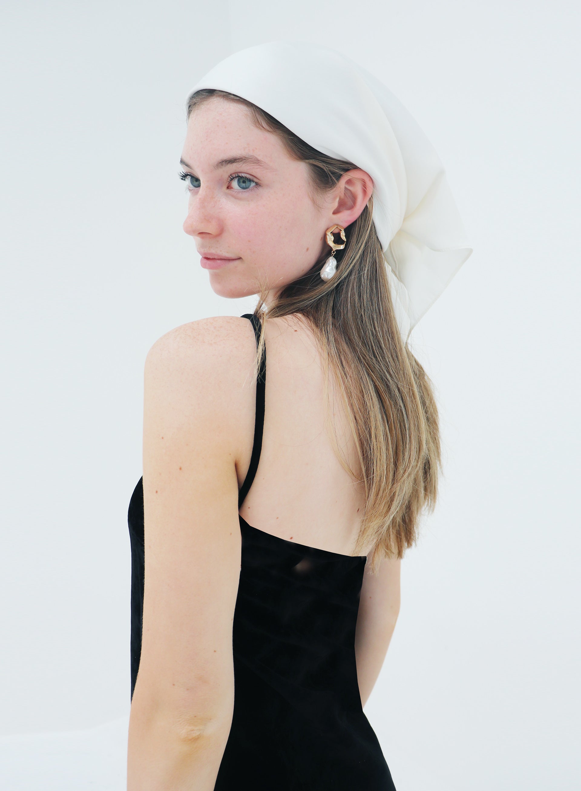 White Silk Square Scarf