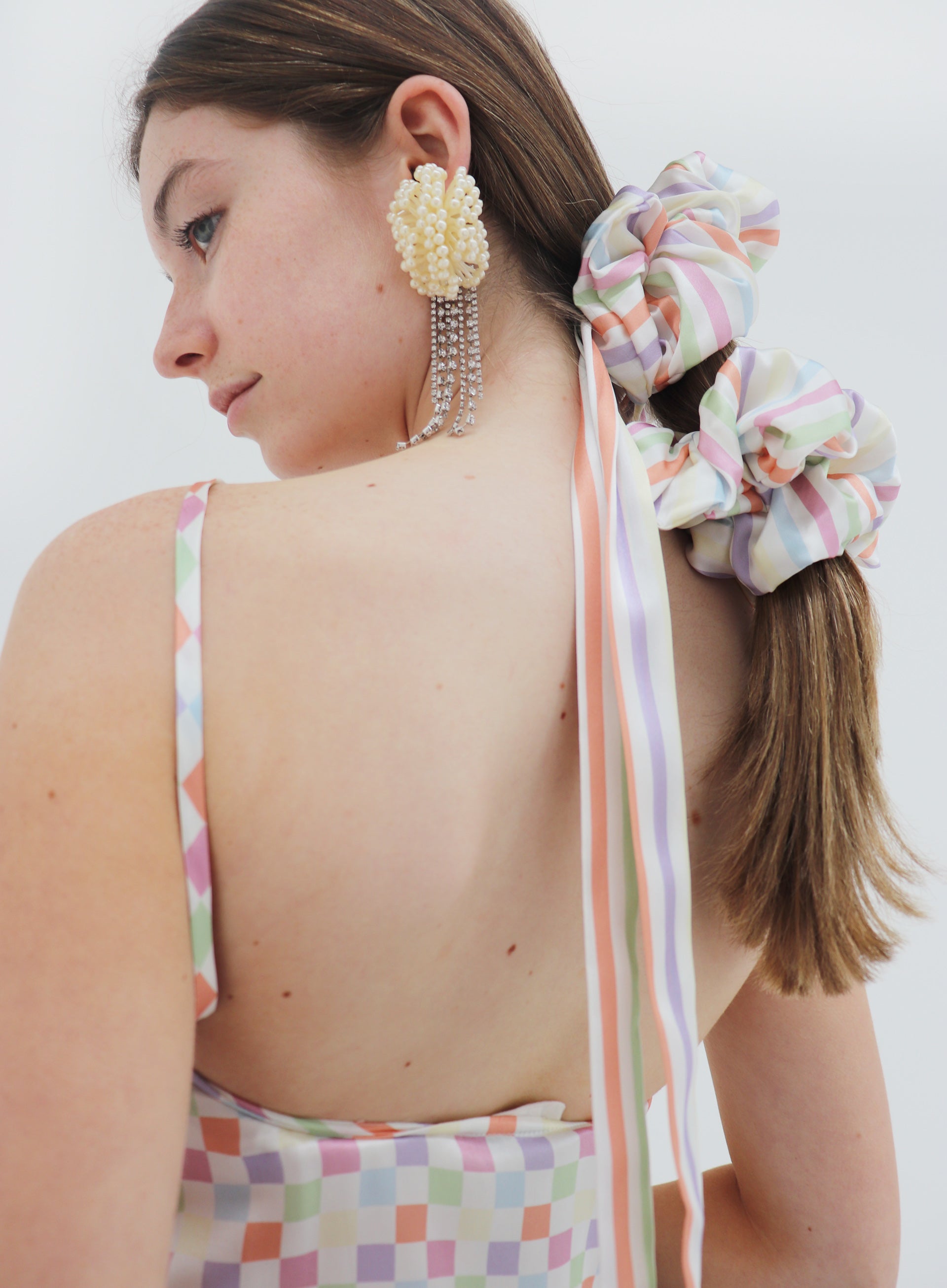 Stripe Oversized Silk Scrunchie