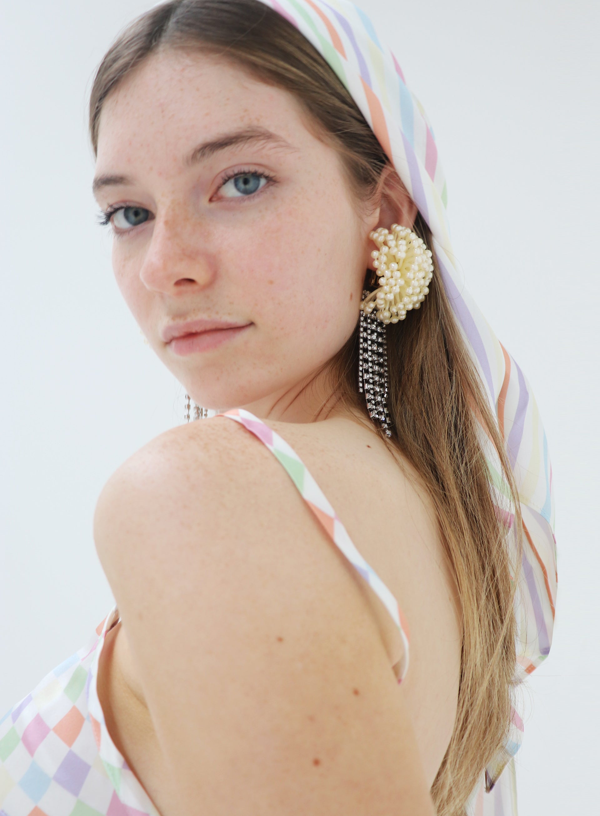 Striped Silk Square Scarf