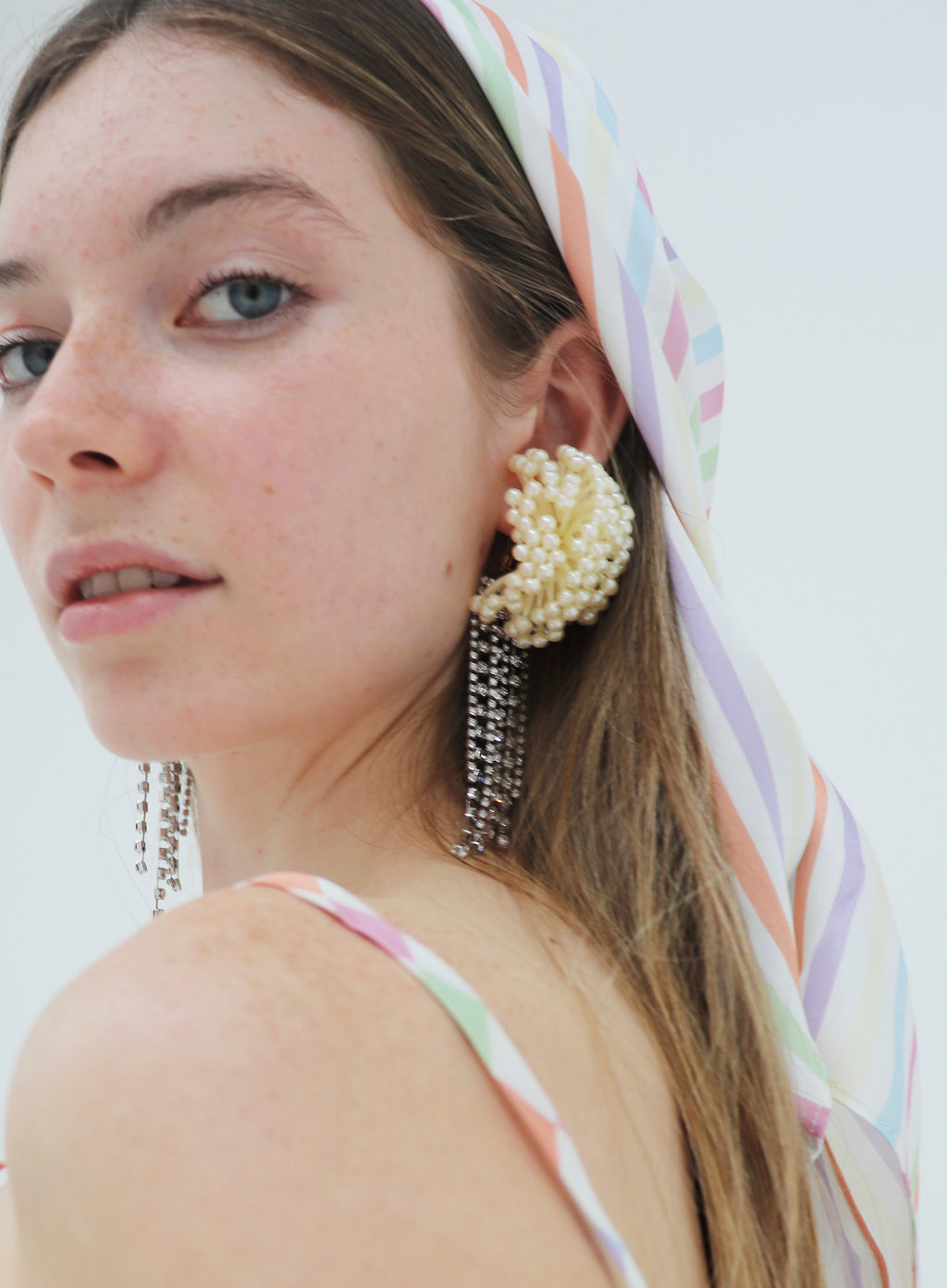 Striped Silk Square Scarf