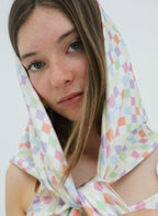 Checked Silk Square Scarf