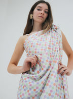 Checked Silk Pareo