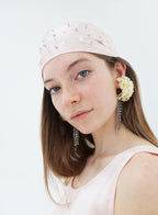Pink Embellished Silk Headwrap Headband