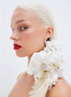 Pearls Embellished Oversized Silk Scrunchie