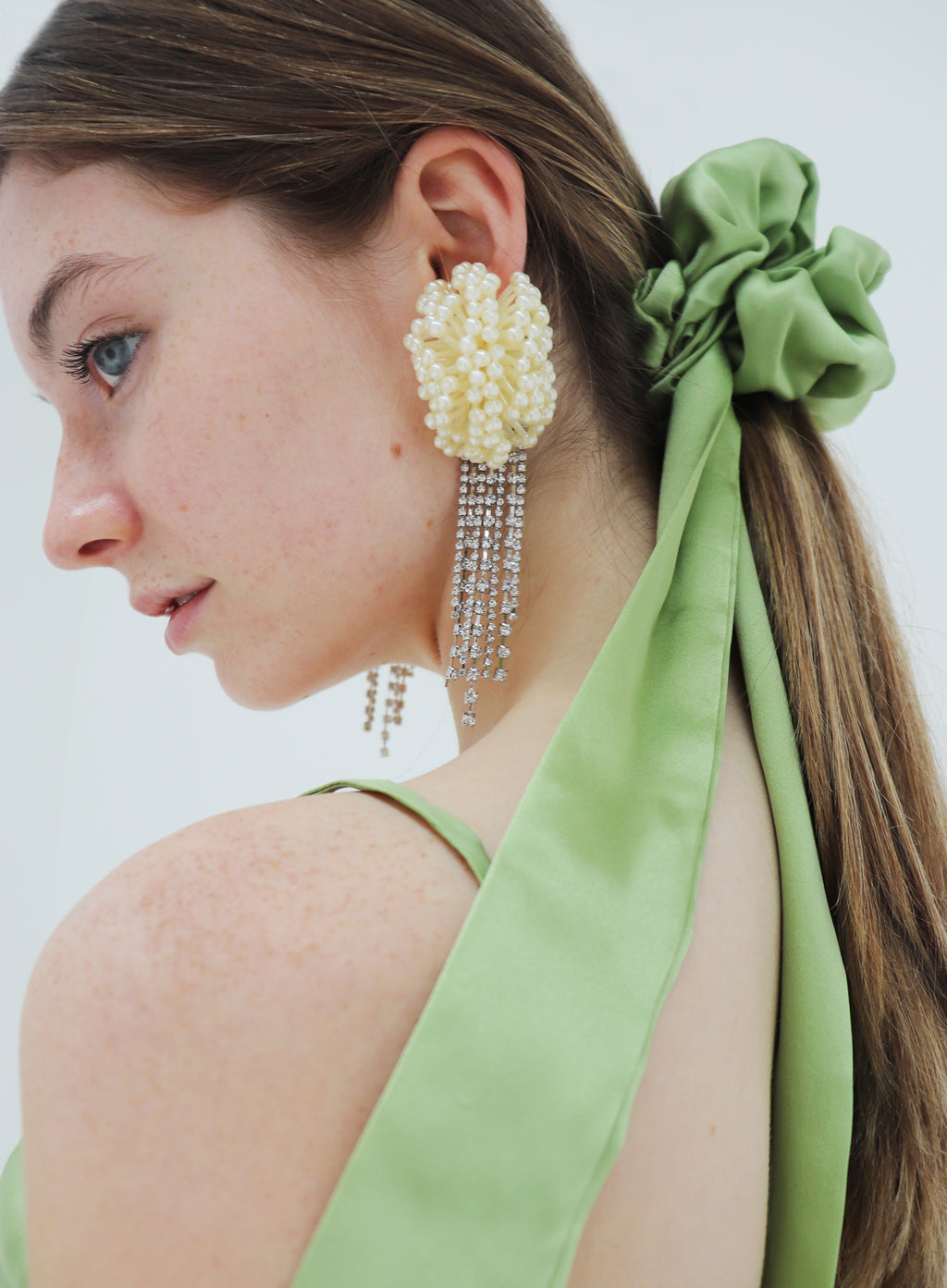 Green Silk Hair Tie