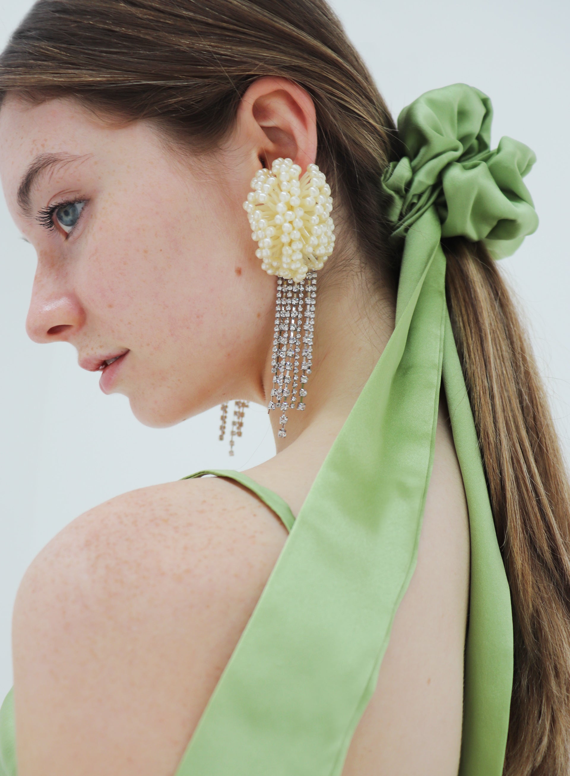 Green Silk Hair Tie